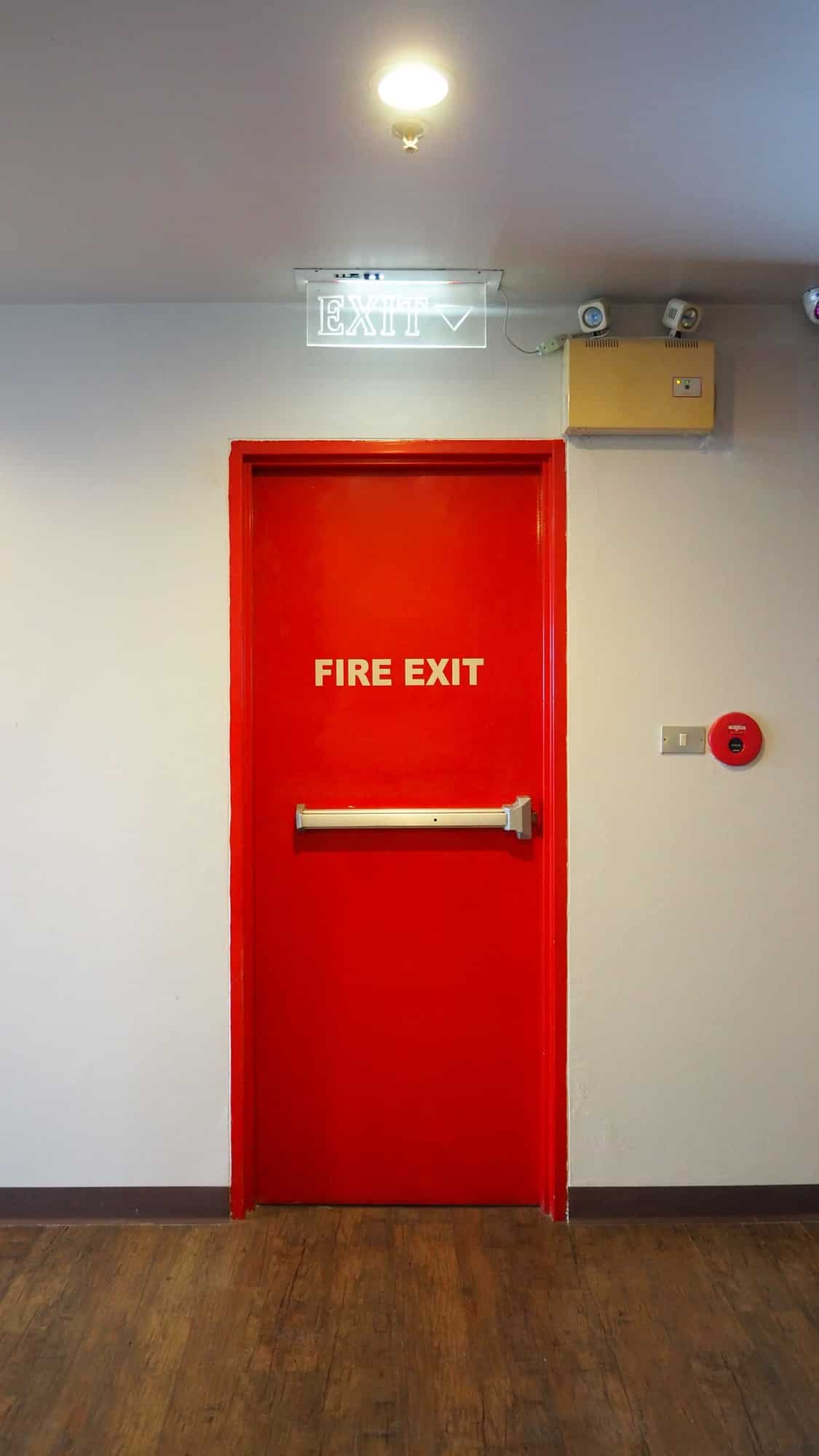 Emergency fire exit door.